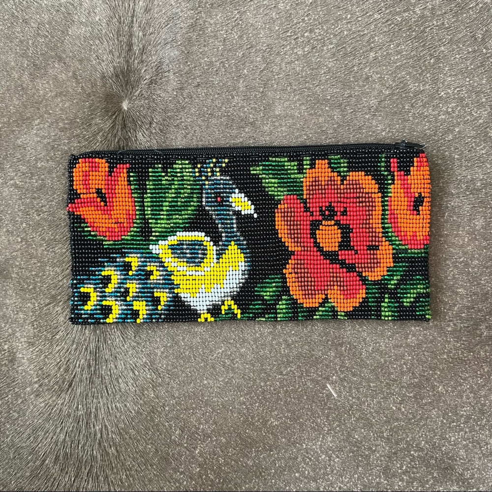 Beaded Chaquira Handmade Wallet Clutch Pouch